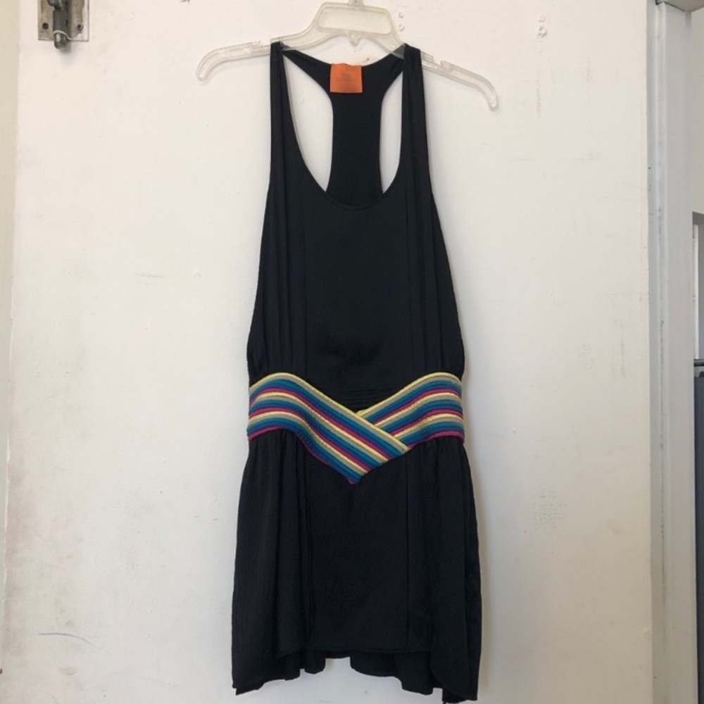 Black Dress with Rainbow Accents